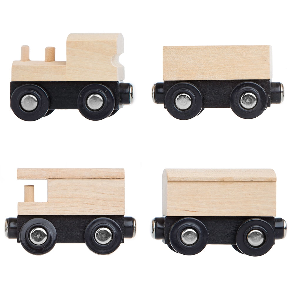 Orbrium Unpainted Wooden Train Cars Compatible with Thomas, Chuggington ...