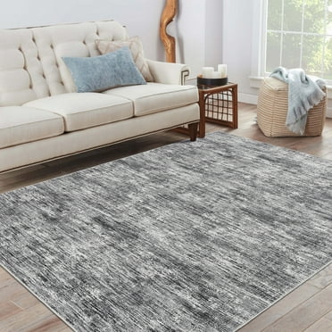 Haperlare Modern Machine Washable Area Rugs for Living Room Non Slip Soft Abstract Bedroom Rugs Home Office Light Grey Carpet,10'x13'