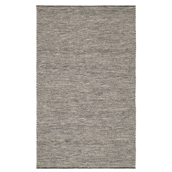 Mixed Stripe Blue/Ivory Handwoven Rug, 4' x 6'