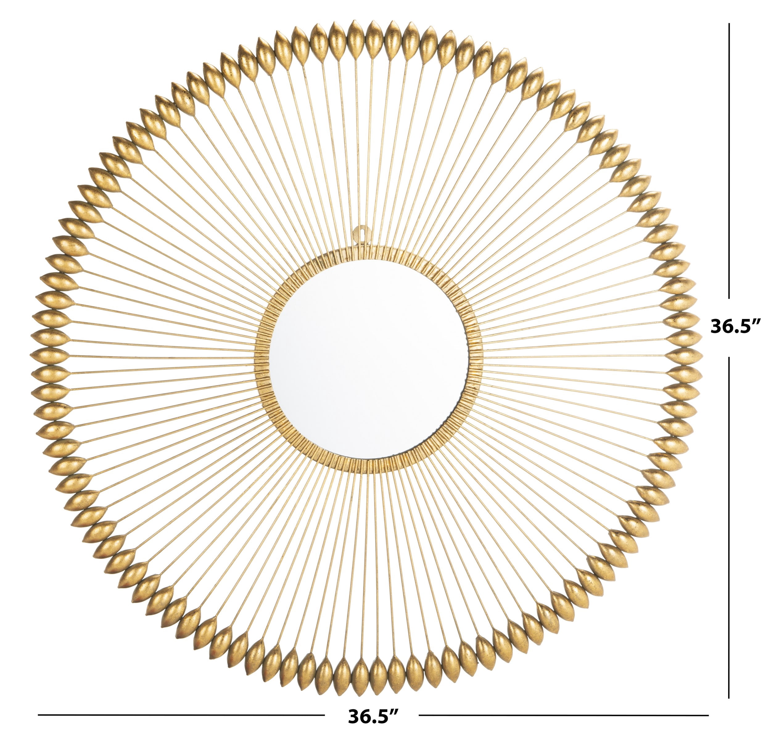SAFAVIEH Abbey 36.5 in. Timeless Line Round Mirror, Gold Foil