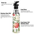 thumbnail image 3 of Yayeee 33oz Insulated Water Bottle Double Wall Stainless Steel with Flip Straw Lid, Beige Apple Pattern, 3 of 7