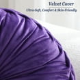 thumbnail image 2 of Round Velvet Decorative Pillow for Couch 15-Inch (Purple), 2 of 7