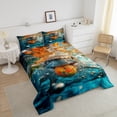 thumbnail image 4 of Erosebridal Ocean Shark Comforter Sets King Size, Marine Comforters & Duvets, Orange Ball Decor, Reversible 3pcs, 4 of 7