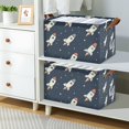 thumbnail image 2 of Yayeee Foldable Storage Basket for Shelves with Handles Waterproof Cloth Bins, Rocket Pattern, 2 of 7