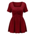 thumbnail image 5 of Bixock Maternity Tops Plus Size Short Sleeve V Neck Loose Pregnancy Blouse Casual Maternity Shirt Pregnant Top Summer Maternity Clothes, 5 of 5