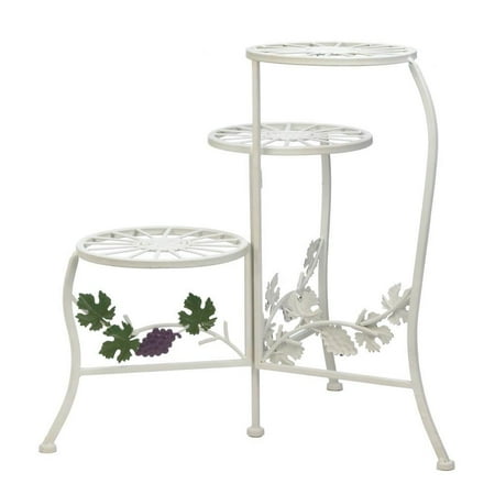 Outdoor Plant Stand Metal Rustic White Grapevine 3 Tier Outdoor Plant Stand Metal Rustic White Grapevine 3 Tier Pedestal