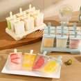 thumbnail image 2 of Popsicle Ice Mold Maker Set - 9 Pack BPA Free Reusable Ice Cream DIY Pop Molds Holders With Tray & Sticks Popsicles Maker Fun for Kids and Adults Great Gift for Party Indoor & Outdoor,  Green, 2 of 6
