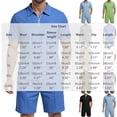 thumbnail image 3 of hotojiny Men's 2 Pieces Sets Tracksuit Summer Casual Outfits Short Sleeve Quarter Zip Shirt Breathable Beach Shorts Sweatsuit(Blue,X-Large), 3 of 5
