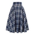 thumbnail image 5 of Joernso Women Midi Skirt Plaid Print High Waist A-Line Skirt Large Hem Design Slimming Effect Autumn Winter Skirt, 5 of 8