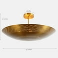 thumbnail image 4 of Brass Perforated Ceiling Flush Mount Pendant Light Fixture. Mid Century Style Ceiling Chandelier, 4 of 4