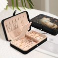 thumbnail image 6 of Leather Jewelry Box Rectangular 8.27x5.5x1.78In Travel Jewelry Storage Earrings Necklace Bracelet Watch Brooch Storage Magic White Cat, 6 of 8
