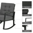 thumbnail image 6 of Costway 2 PCS Patio Rattan Rocker Chair Outdoor Glider Rocking Chair Cushion Lawn Grey, 6 of 10
