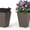 Brown, variant on GlowPlume Set of 2 Outdoor Wicker Flower Pot, 23 Inch Tall Planters with Drainage Hole, Self-Watering Tray, Rattan Flower Pots, Indoor Outdoor Decoration for Front Porch Balcony Entryway (Dark Brown)