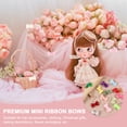 thumbnail image 4 of 100 Pcs Mini Ribbon Bow 0.8" Mini Fabric Satin Ribbon Flower Bows for Craft DIY Sewing Wedding Birthday Party, White, 4 of 5