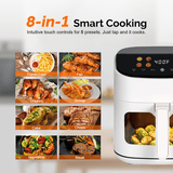 MIRASTON Modern White 6.8QT Smart Air Fryer, Sleek Aesthetic for Every Kitchen Decor, 8-in-1 Digital Touchscreen with Viewing Window, 1500W Fast Cooking, Non-Stick Basket for Family — image 4