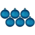 thumbnail image 2 of 5 in. Glitter Ball Ornament with Wire, Aqua - Pack of 6, 2 of 2