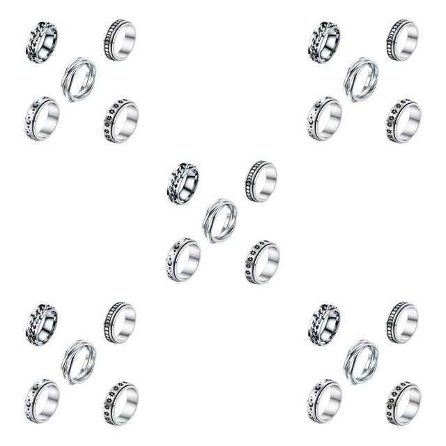 Anillos giratorios de acero inoxidable Qarigey 5 uds. de ansiedad