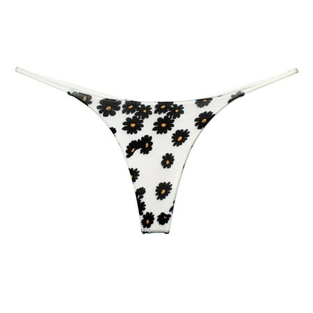 BYHONG Women s Sexy Thong Low Rise Double Layer Bikini Briefs Panties for Women Black L