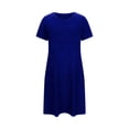thumbnail image 7 of Generic Women's Casual 3/4 Sleeve Swing Dress with Pockets - Loose Fit Crew Neck Solid T-Shirt Dress for Everyday Wear, 7 of 7