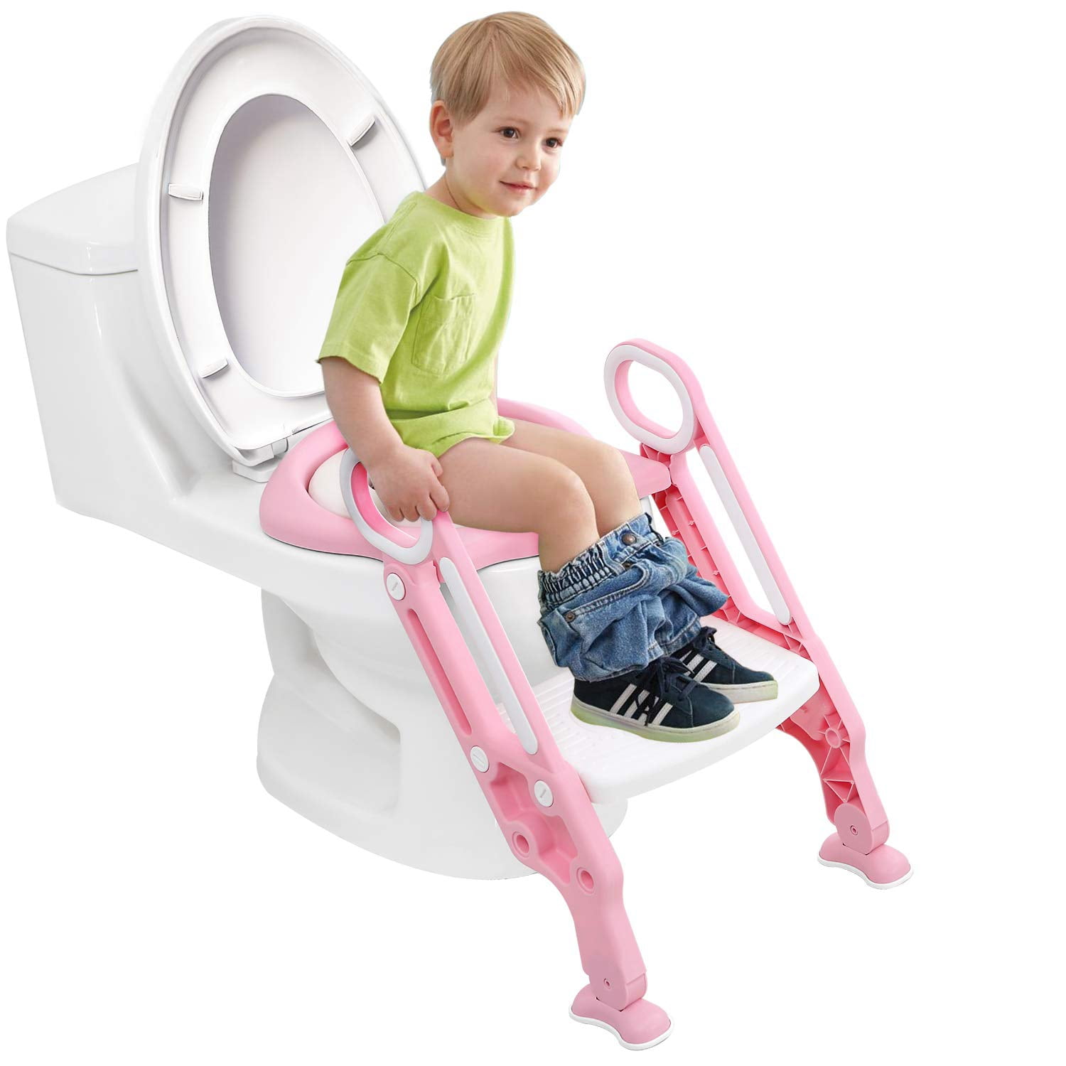 Baby Soft Padded Potty Training Toilet Seat W/ Safety Handles Toddler Kids Child 