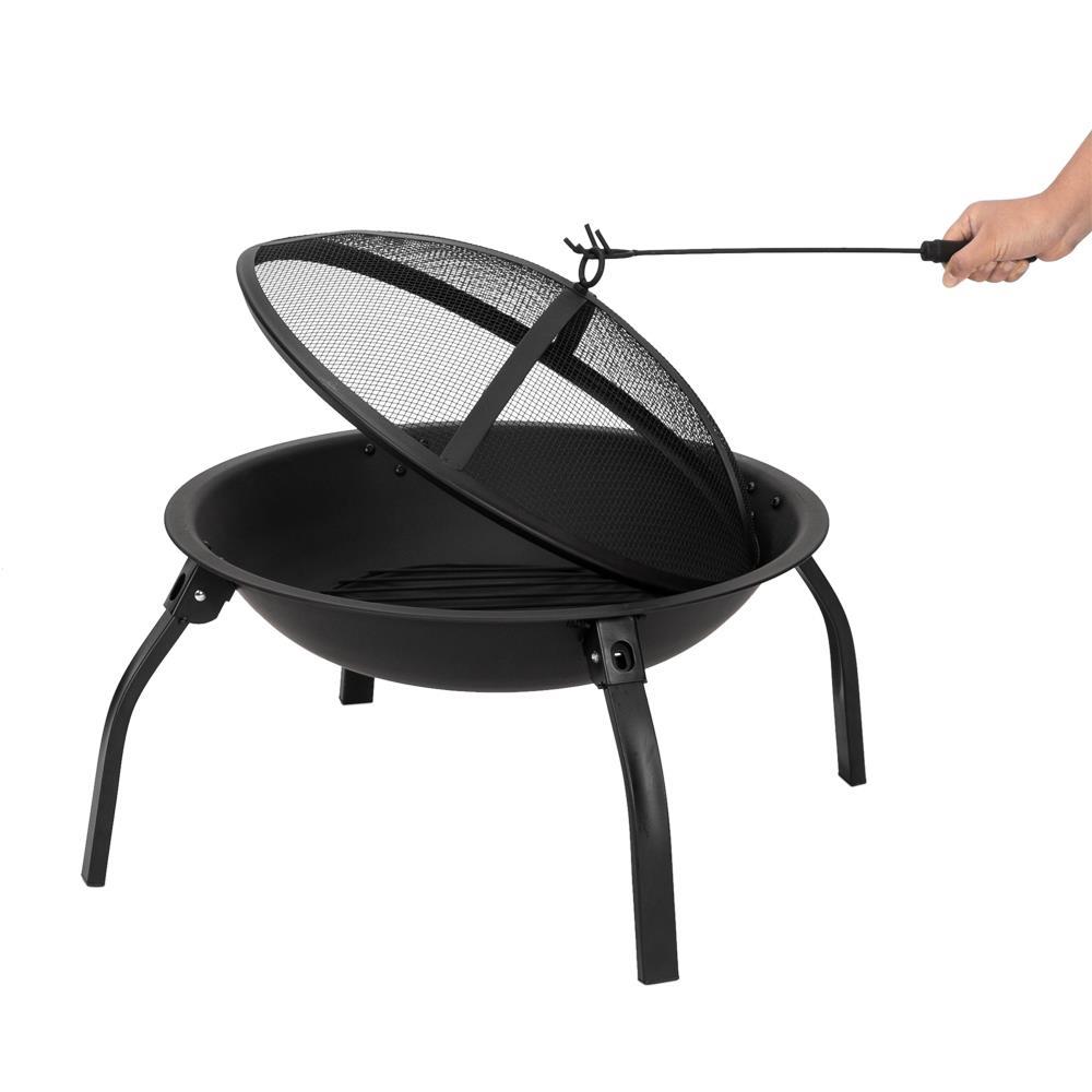 SalonMore 22" Round Wood and Charcoal Black Finish Iron Fire Pit - image 4 of 6