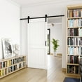 thumbnail image 3 of 36 in. x 84 in. White H Design MDF Interior Sliding Barn Door with Hardware Kit, 3 of 7