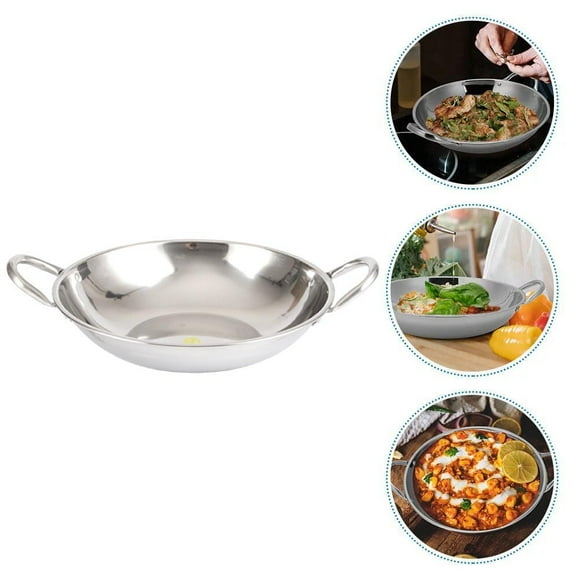304 Small Hot Pot Dry Pot Household Stainless Steel Dry Pot Pan Pan Pan Nonstick Cooking Ware Nonstick Copper Frying Pans Nonstick Set Nonstick Wok Deep Skillet