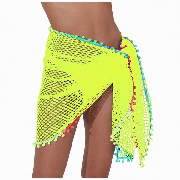 NIEWTR Beach Cover Ups For Women Sarong Coverups Sheer Bikini Chiffon Wraps Skirts For Swimwear(A01-Green,One Size)