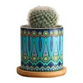 thumbnail image 1 of Plant Pot Cylindrical Flowerpot 7.5x7.6cm Geometric Pattern Simple Black White Nordic Style Home Decor Ceramic Vase, 1 of 3