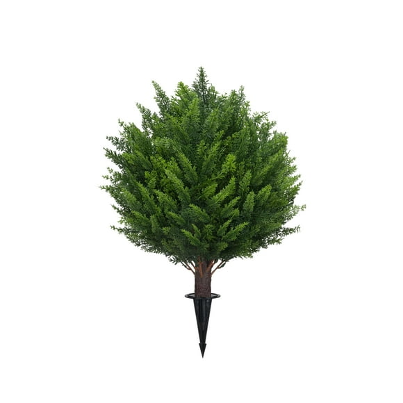 Front Porch Decor,Artificial Cedar Topiary Ball Trees for Outdoors with Ground Spike Faux Plants Into Anywhere Shrubs Bushes for Room Front Porch,Artificial Plants Outdoor