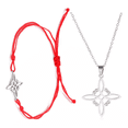 thumbnail image 1 of Collar Y Pulsera Nudo De Bruja 2 pcs rojo/plata, 1 of 5