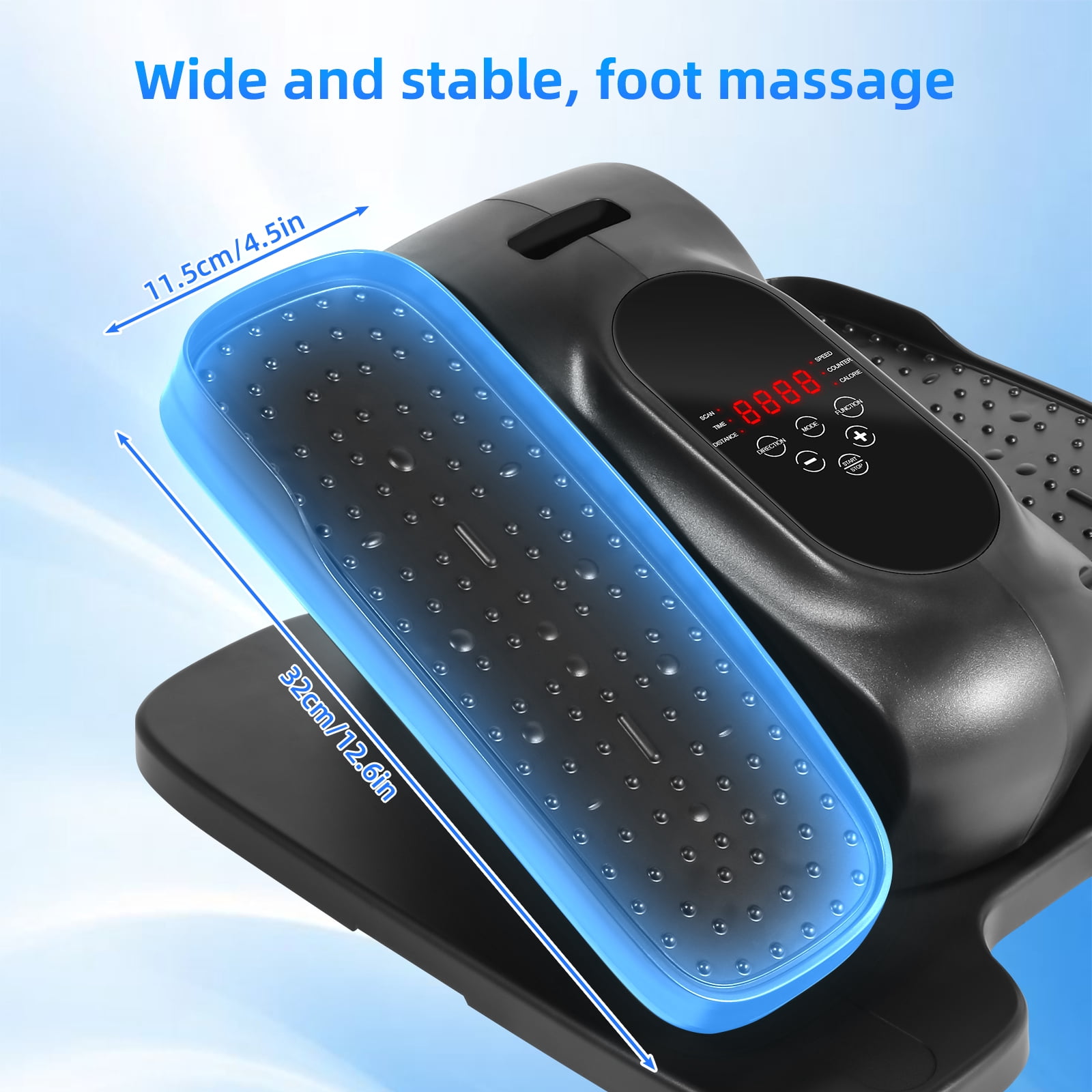 Under Desk Elliptical Machine, Portable & Quiet Seated Leg Exerciser, 12 Speeds with LCD Display & Remote, Compact Fitness for Seniors & Home Office, Black