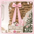 thumbnail image 3 of Light Pink Velvet Giant Christmas Bow – 4 ft Oversized Tree Topper, Window, Wall & Mantle Decoration for Xmas Party & Holiday Home, 3 of 6
