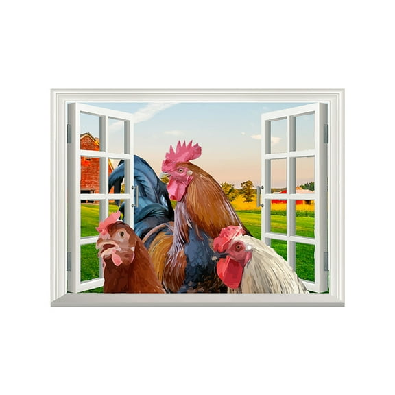 1set PVC Wall Stickers Wall Decoration Rooster Pattern 290x770mm 2pcs/set