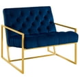 thumbnail image 2 of Modway Bequest Tufted Performance Velvet Armchair in Navy & Gold, 2 of 5