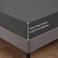 thumbnail image 4 of 4-Piece Full Sleeper Sofa Sheet Set, 100% Egyptian Cotton, 1000 Thread Count, Fits 5" Deep Pull-Out Couch Mattress (54" x 72") - Dark Grey Solid, 4 of 5