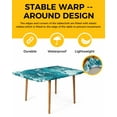 thumbnail image 2 of Teal Green Ocean Shark Rectangle Tablecloth, Waterproof Elastic Fitted Table Covers for 5 Foot Tables, 30x60inch Decorative Tablecloths for Picnic, Camping, Indoor, Outdoor, Coastal Wave Summer Beach, 2 of 6