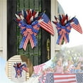 thumbnail image 2 of Fourth of July decorations, Patriotic Wreaths for Front Door, Outdoor American Flag, Artificial Stems, 17X11 in, Bow decorations, Outdoor decorations, decorations for Home, 1 Pc, 2 of 8