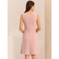 thumbnail image 4 of Vestido de trabajo para mujer Color sólido Sin mangas A-line Flare Vestidos Rosa XL, 4 of 6