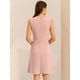 thumbnail image 4 of Vestido de trabajo para mujer Color sólido Sin mangas A-line Flare Vestidos Rosa S, 4 of 6