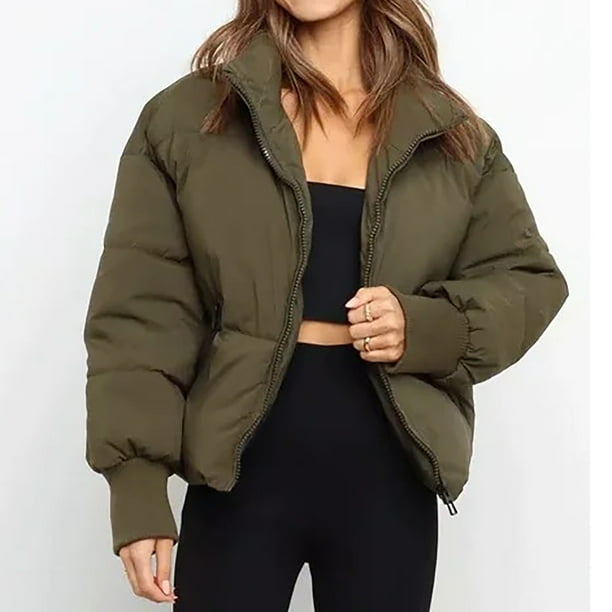 Khaki padded outlet coat womens