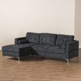 thumbnail image 6 of Baxton Studio Mireille Modern and Contemporary Dark Grey Fabric Upholstered Sectional Sofa-Color:Grey,Material:Fabric "Polyester 100"/Pine Wood/Foam,Quantity:1,Style:Contemporary, 6 of 7
