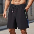 thumbnail image 2 of Besolor Men's Running Shorts Drawstring Elastic Waisted Lightweight Breathable Quick Dry Workout Outdoor Shorts with Pocket(X-Large,Black), 2 of 7