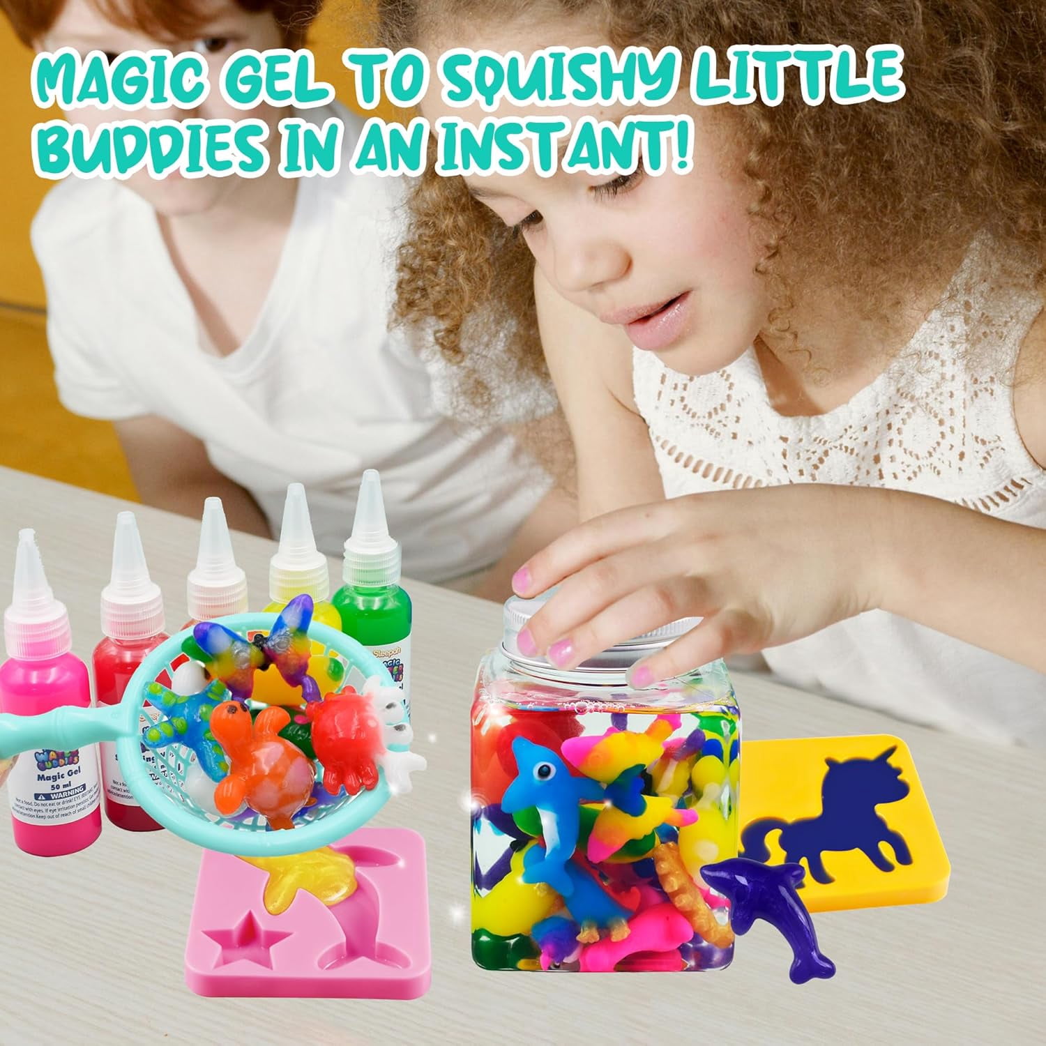 Vibbang Elfe de l'Eau Magique, Jouet d'Eau Magic Water Elf, Kit Créatif 3D Aqua Gelz, Jouets Éducatifs DIY Fairy Water d'Animaux Marins pour Garçon Fille (A, A