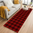 thumbnail image 2 of Christmas Farmhouse Washable Area Rug 2 x 6 ft Classical Red Black Buffalo Plaid, Soft Non Slip Rugs Stain Repellent Indoor Felt Carpet for Living Dining Room Bedroom Home Office, 2 of 9