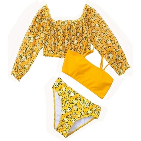 

GYRATEDREAM Kids Girls Swimsuit Tankini Swimwear Set Beach Sport Swimsuit