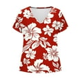 thumbnail image 7 of Mifsaly Womens Short Sleeve Tops Cotton Tshirts V Neck Tropical Palm Print Shirts Dressy Casual Work Beach Vacation Summer Outfits 2026 XXL, 7 of 7