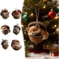 thumbnail image 2 of Wosthever 6 adornos planos de bellotas 2D, decoración navideña ligera y reutilizable, ideal para decorar árboles y coronas. Kits de decoración para fiestas, 2 of 6