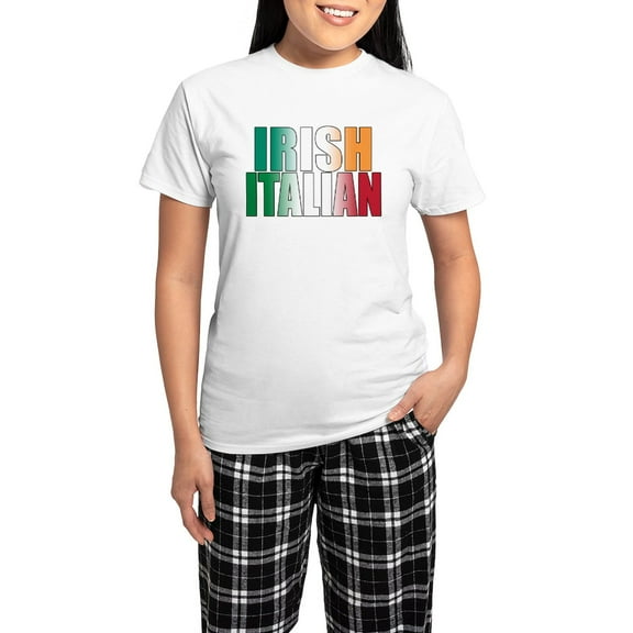 CafePress - Irish Italian Women's Light Pajamas - Women's Short Sleeve Print T-Shirt and Pants Light Cotton Pajama Set