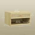 thumbnail image 3 of HOMCOM Floating Nightstand Set of 2, Bedside Table w/ Drawer and Open Shelf, 3 of 10